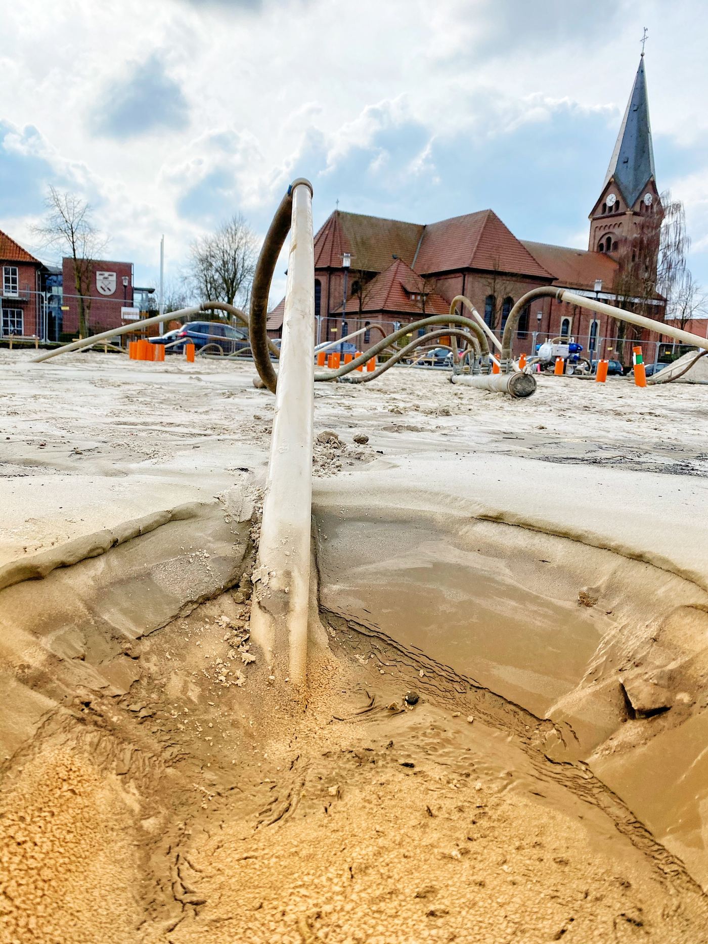 Grundwasserabsenkung vor dem Aushub